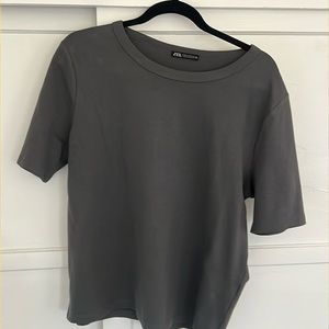 Zara basic tee gray